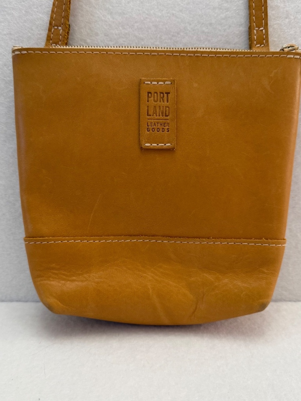 Portland Leather Goods PLG Festival Crossbody Bag in Sunflower Yellow EUC
